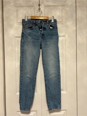 Levi's High-Rise Blue Straight-Leg Jeans